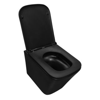 Унитаз подвесной Azario Teramo AZ-0052-UQ1MB черный безободковый с сиденьем микролифт